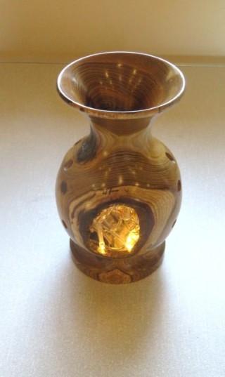 Vase with interior lighting by Ted Hogben